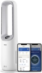 Philips Air Performer 3-in-1: Luftreiniger, Heiz- und Kühlgebläse - Reinigt 70 m², Entfernt 99,97% der Allergene und Schadstoffe. HEPA-Filter, Intelligente Sensoren, Alexa, App. (AMF870/15)