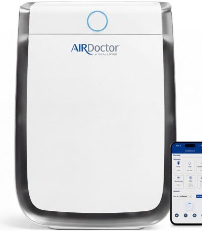 AIRDOCTOR 3500i Intelligenter Luftreiniger für Wohn- und Schlafzimmer, 3-stufige Filterung mit Vorfilter, UltraHEPA, Kohlenstoff/VOC, fängt Partikel ein, die 100 mal kleiner sind als der