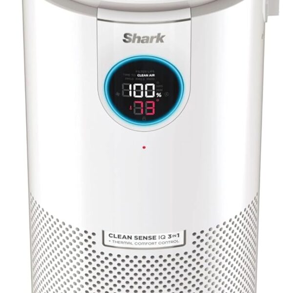 Shark 3-in-1 Clean Sense Luftreiniger, Heizung & Ventilator, HEPA-Filter, 500 m², oszillierend, fängt 99,98% der Partikel für saubere Luft, Staub, Rauch und Allergene, weiß, HC450