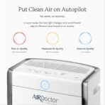 AIRDOCTOR 3500i Intelligenter Luftreiniger für Wohn- und Schlafzimmer, 3-stufige Filterung mit Vorfilter, UltraHEPA, Kohlenstoff/VOC, fängt Partikel ein, die 100 mal kleiner sind als der