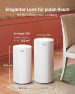 COWAY Luftreiniger für große Räume, CADR 713 m³/h, reinigt 148 m² in 30 Min., HEPA Filter gegen Rauch, Allergien, Tierhaare, Gerüche, PM10-Sensor, Energiesparmodus, AIRMEGA 350 Weiß